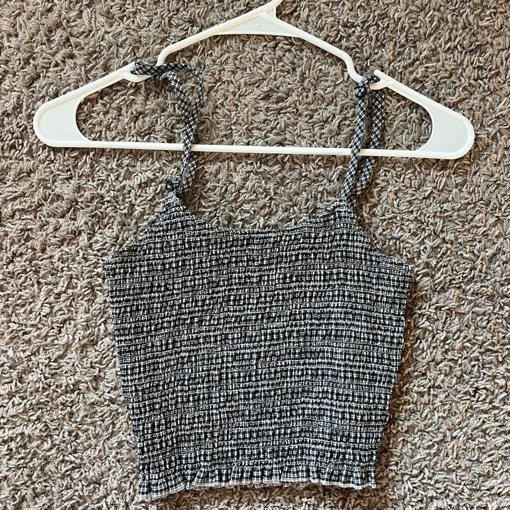 Brandy Melville Blue Gray Smocked Crop Camisole